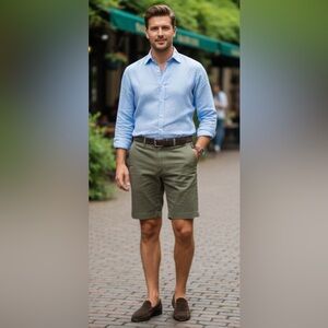 Polo Ralph Lauren Men's Olive  Flat Front Shorts